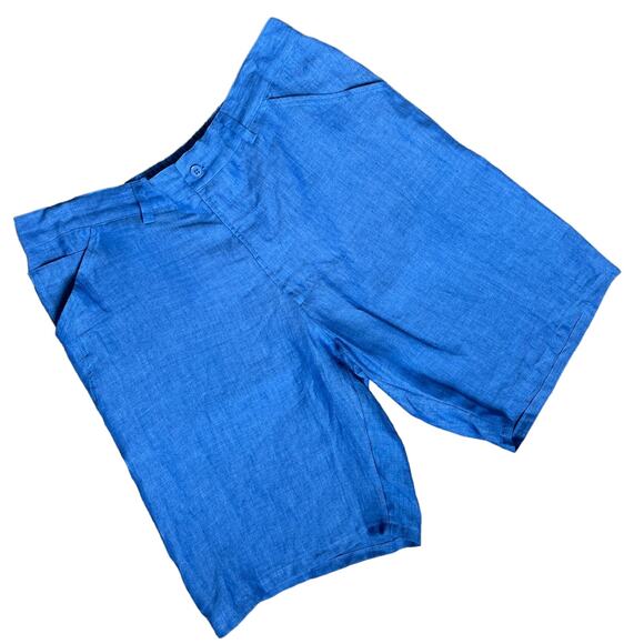 Angela Romano Amalfi 100% Linen High Rise Shorts Size XL - Picture 2 of 6